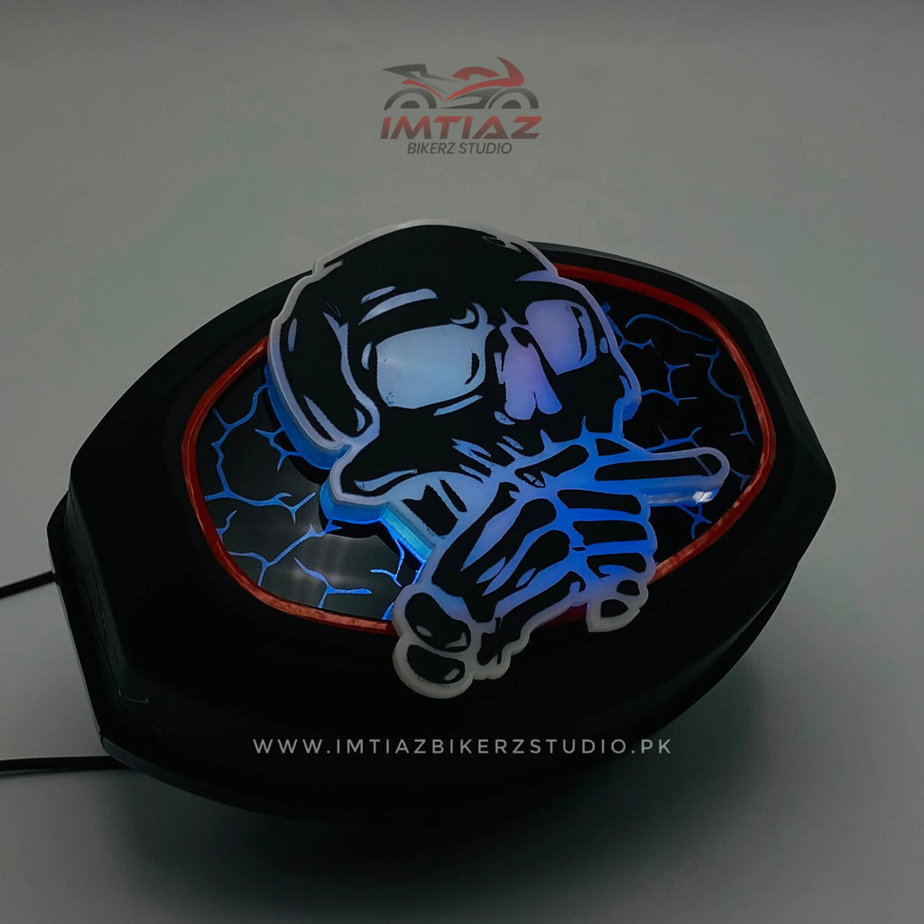 Smoking Skull Backlight Multicolor | CG125 | Premium Quality Finishing